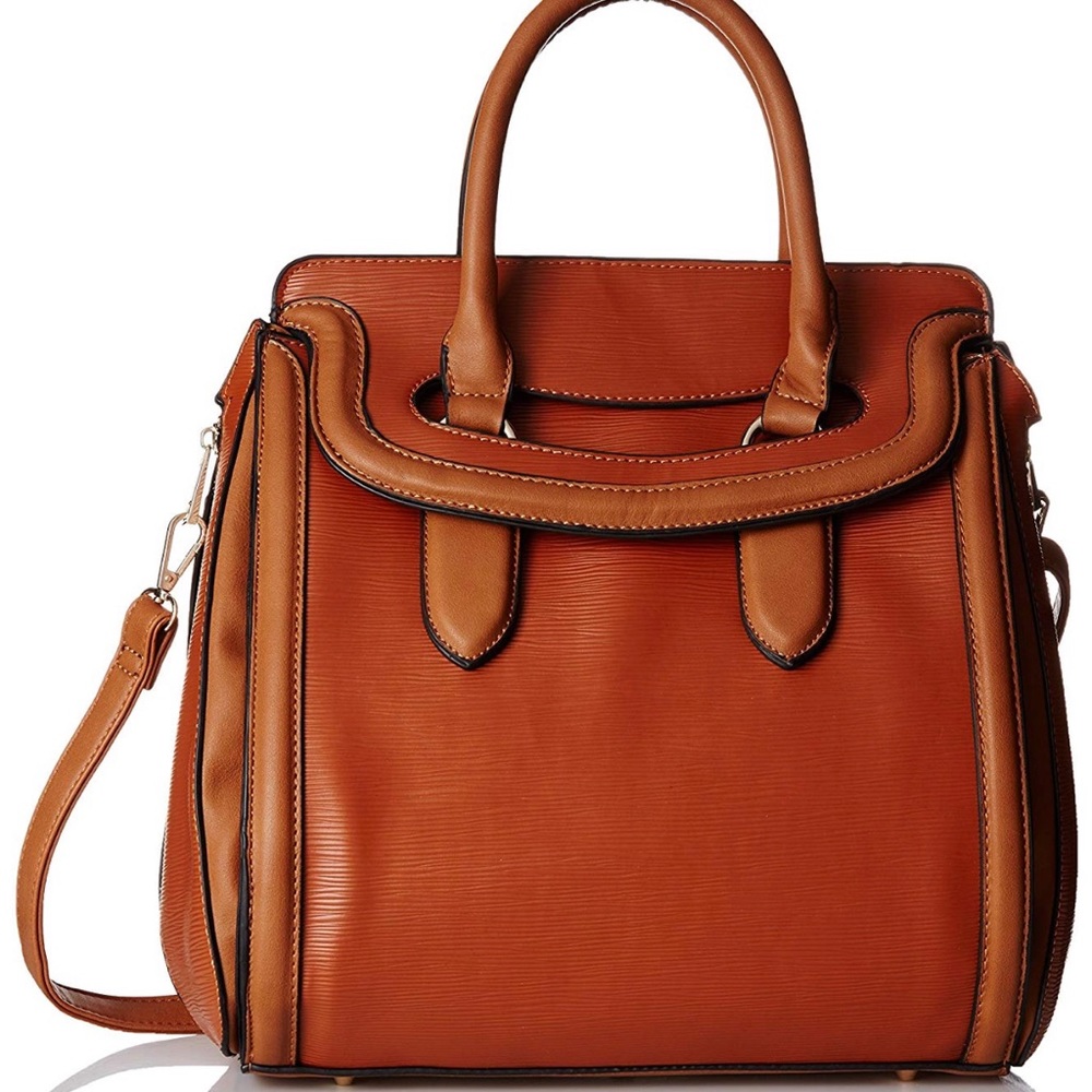 Faux leather, textured tote bag